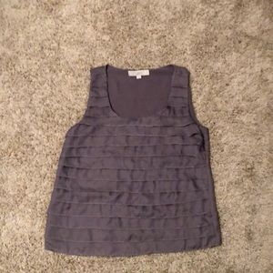 Ann Taylor Loft Taupe Tiered Tank Sz XS